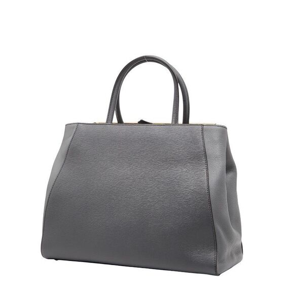 Fendi 2jours Tote Bag Shoulder Bag 2WAY 8bh250 Gray Leather Women's Fendi - Picture 3 of 10